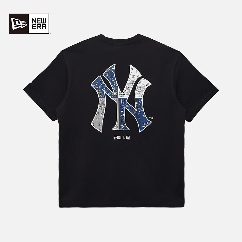 New Era纽亦华MLB短袖男女美式宽松NY/LA印花休闲运动情侣圆领T恤