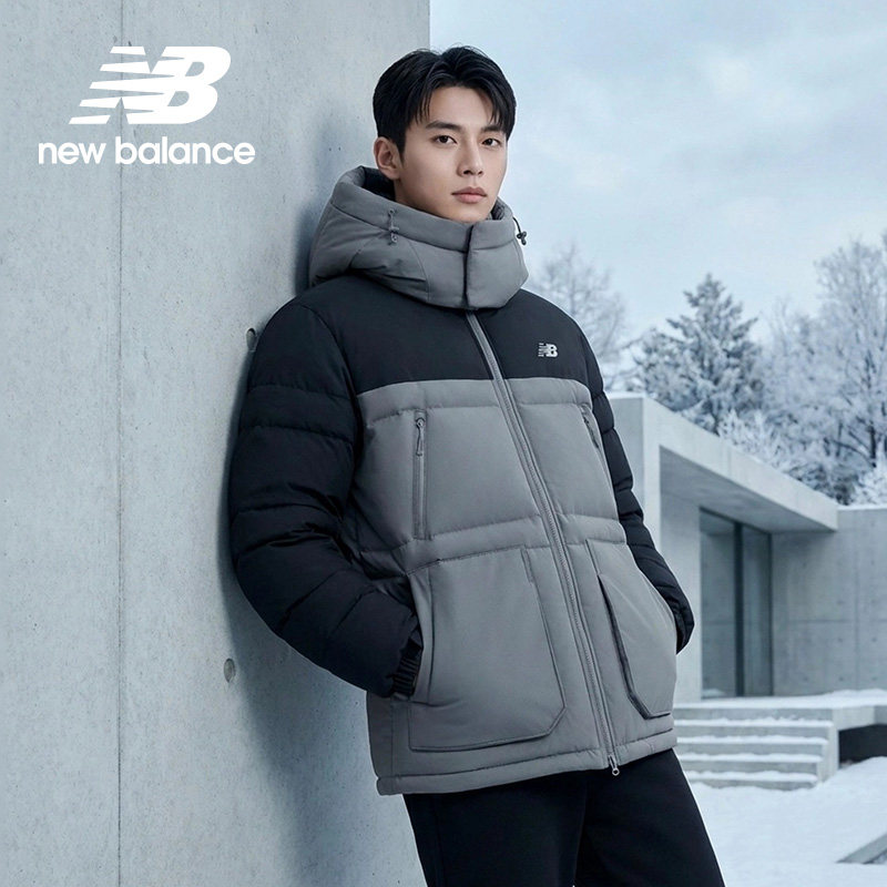 New Balance NB男女运动外套短款90鸭绒连帽保暖羽绒服NPE45241,运动服/休闲服装,运动羽绒服,淘宝优惠券,粉丝福利购,淘宝优惠卷