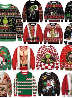 Round neck sweatshirt for men 3D digital printing casual