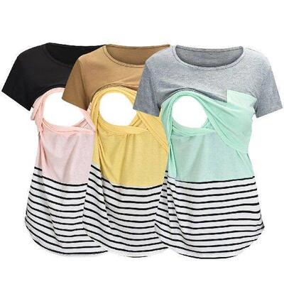 Fashion Pregnant Women Stiching Color Breastfeeding Nursing