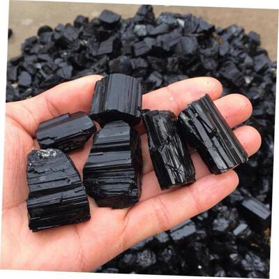 100g Natural Black Tourmaline Crystal Gemstone Collectibles0