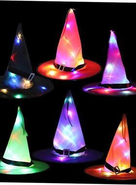 Halloween LED Luminous Witch Hat Glowing Witches Hat Headdre