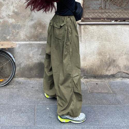 Casual Baggy Wide Leg Sweatpants Loose Low Waist Cargo Pants
