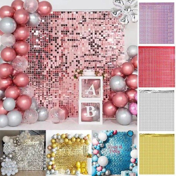 1x2M Sequin Backdrop Decor Curtain 2m Foil Tinsel Curtain