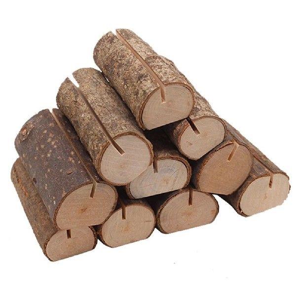 10pcs Wooden Wedding Name Place Card Holders Clip Party
