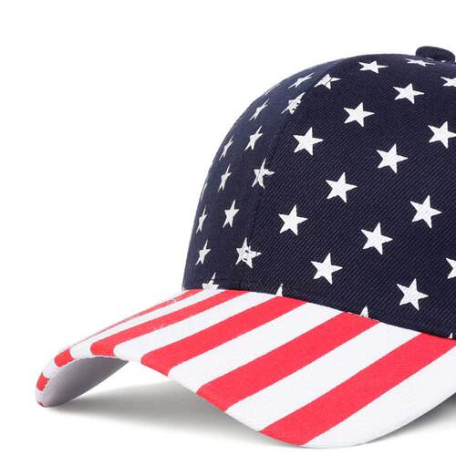 America Flag Baseball Cap 男女美国星条旗印花棒球帽鸭舌帽