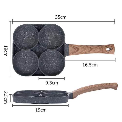Egg Frying Pan Nonstick Pancake Pans 4-Cups Cookware Pancake