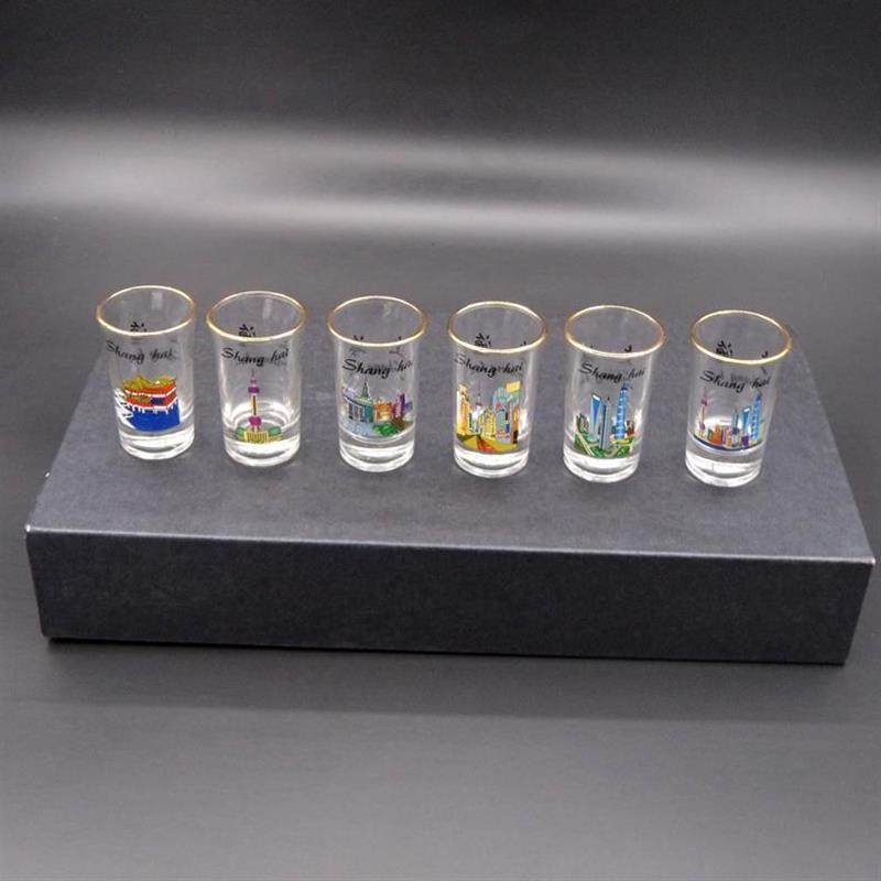 souvenir 6-pack tequila base shot glass set shanghai china