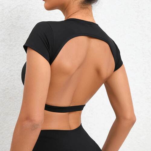 Tight fitting quick drying exercise yoga top fitness T-shirt