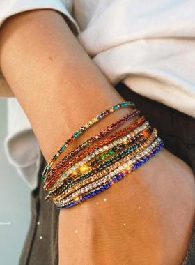 Rhinestone Elastic Bracelets women 彩钻手饰 多色水钻弹力手炼