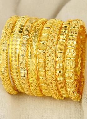 跨境迪拜镂空手镯珠宝阿拉伯中东非洲埃塞俄比亚月亮刺绣手镯新娘