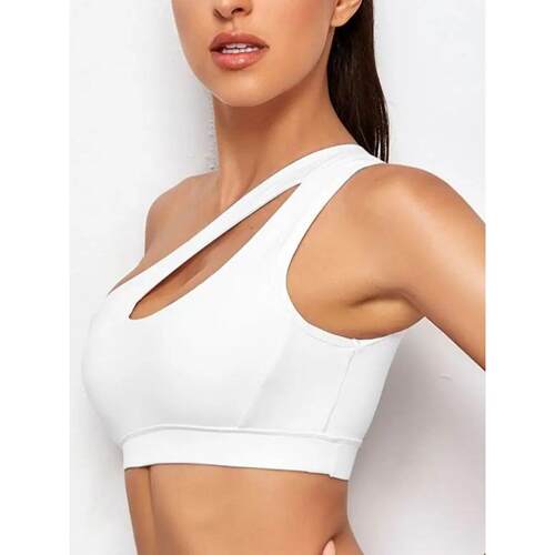 Women Sports Bra Push Up Fitness Bras One Shoulder Shockproo