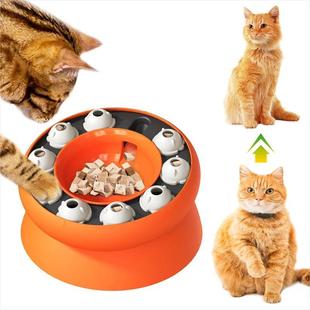 Slowly Puzzle Stomach Keep Feed Food Leak Toy Bowl Cat