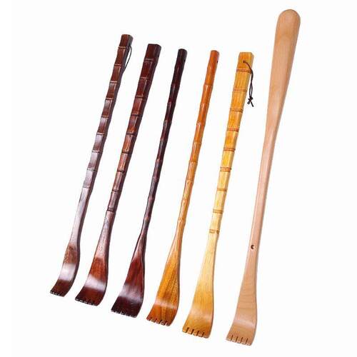 1Pc Long Natural Wood Back Scratcher Massager Pen Clip Hand
