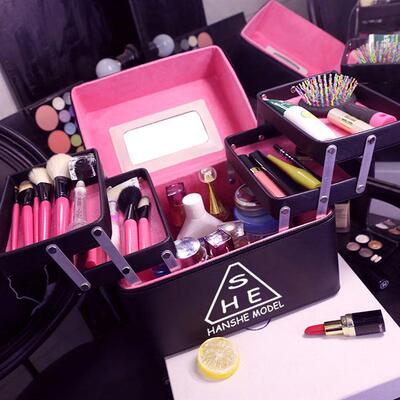 cosmetic bags carry storage boxes make up box 化妆箱