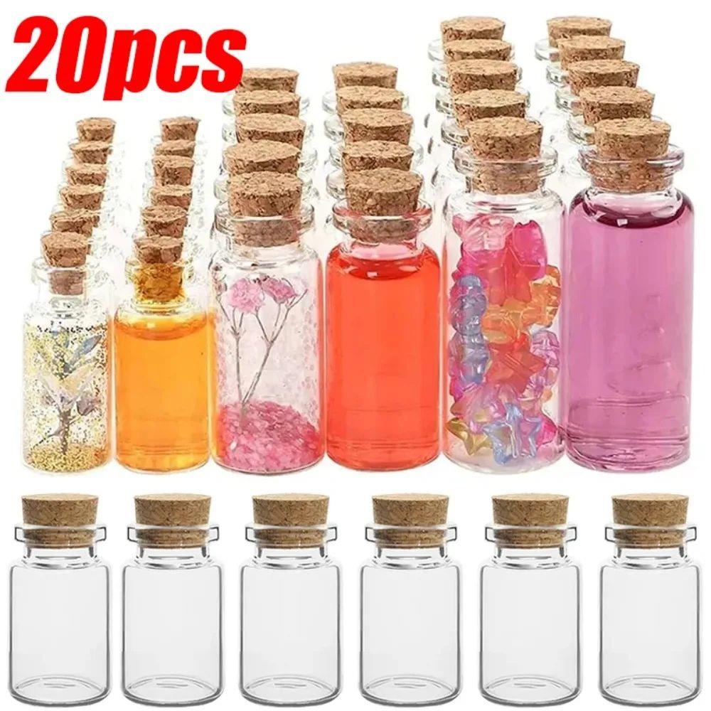 20/10Pc Mini Cork Stopper Glass Bottles DIY Birthday Gift Tr