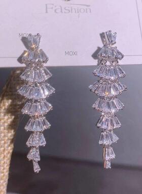 Luxury Geometric Dangle Drop Earrings for Women Wedding