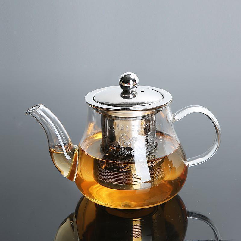 Teapot Flower Tea Coffee Pot Transparent Glass Tea Set
