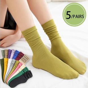 Summer Socks Velvet Loose Thin Girls Women for set 5Pairs
