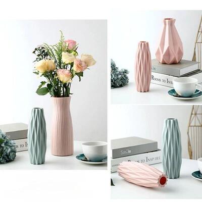 1Pc Diamond Plastic Vase Imitation Ceramic Flower Pot Thick