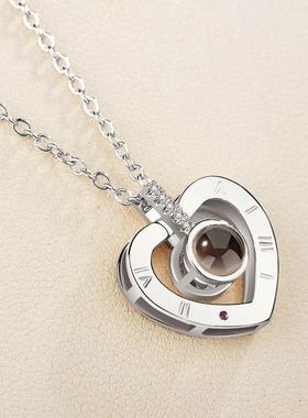 gold silver 100 language i love you women necklace pendant