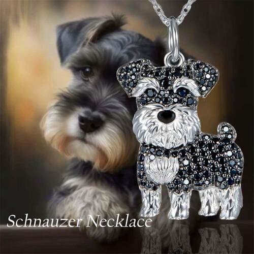 Exquisite and Cute Schnauzer Dog Pendant Necklace for Women