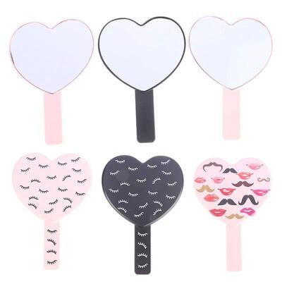 1 Pcs High Definition Handheld Heart-shaped Eyelash Mirror E