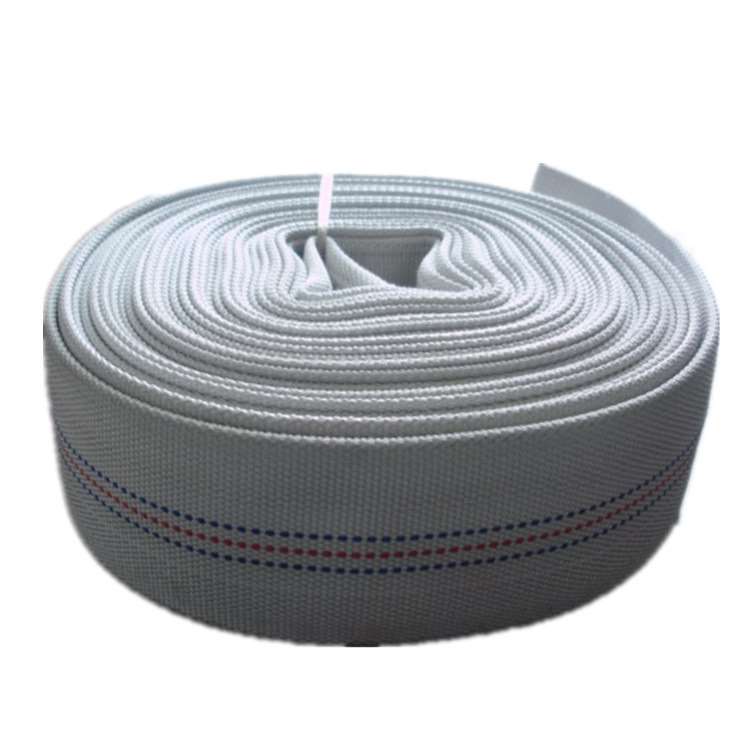 供应13型-65-25M白色消防水带 DN65 DN50消防救援橡胶里衬水龙带