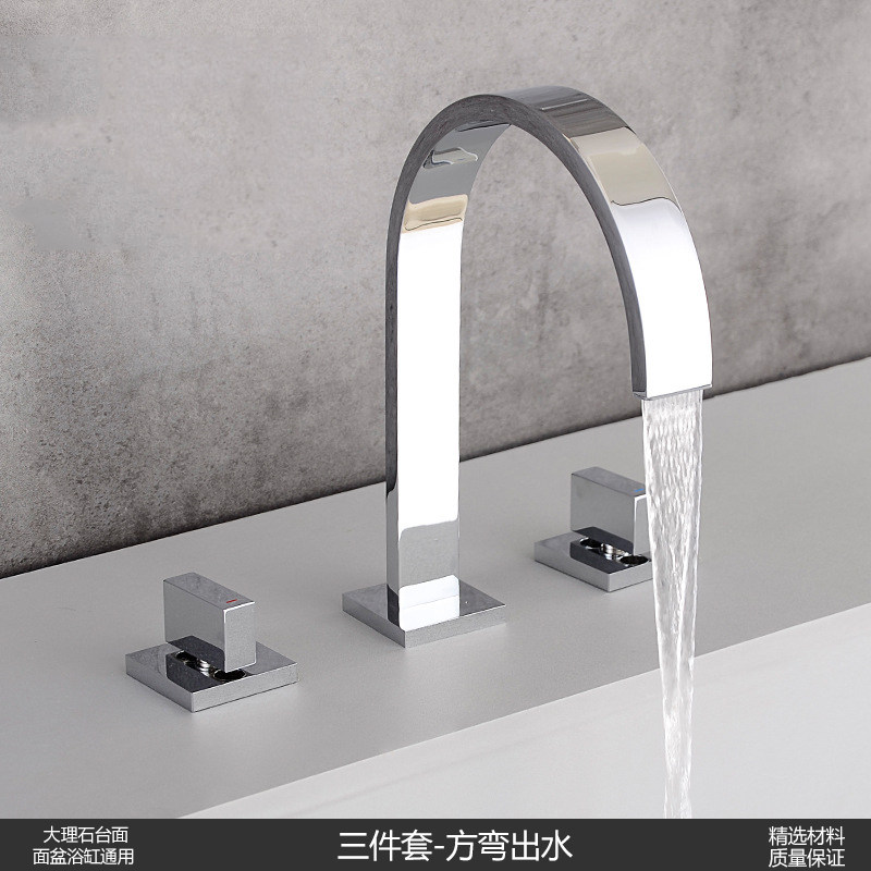 加长冷热水开关大理石台面浴缸浴池台盆龙头全铜分体式冷热进水阀
