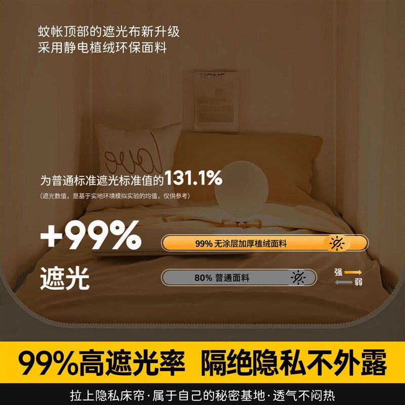 强遮光宿舍遮光床帘上下铺通用2025新款寝室挡光帘子0.9m*2米长度