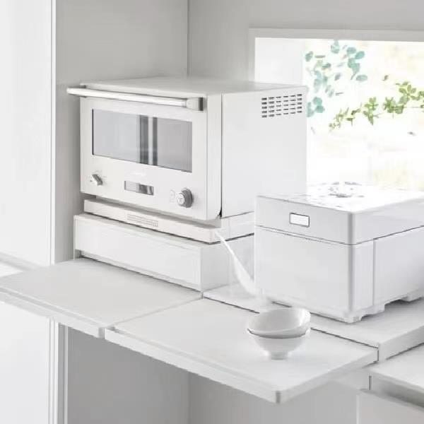 厨房咖啡机微波炉家电桌面水杯子茶水间抽拉托 托盘挡板台置物架