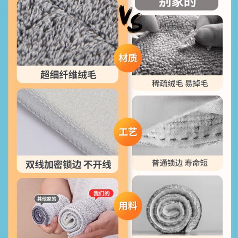 大型拖把替代布通用加厚手洗拖把拖把专用拖把胶粘剂型