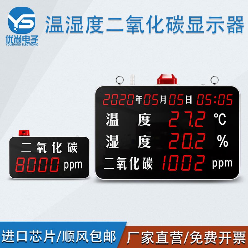 工业二氧化碳检测仪温湿度CO2高精度记录仪空气质量报警显示器