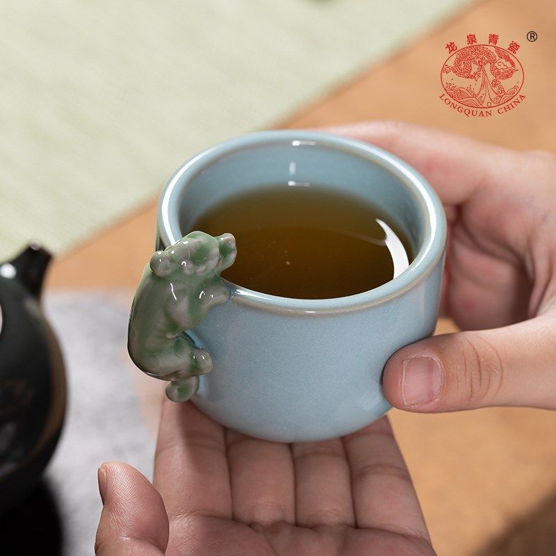 精选龙泉青瓷茶杯主人杯单杯高档个人专用茶具陶瓷创意功夫貔貅茶,餐饮具,茶杯,淘宝优惠券,粉丝福利购,淘宝优惠卷