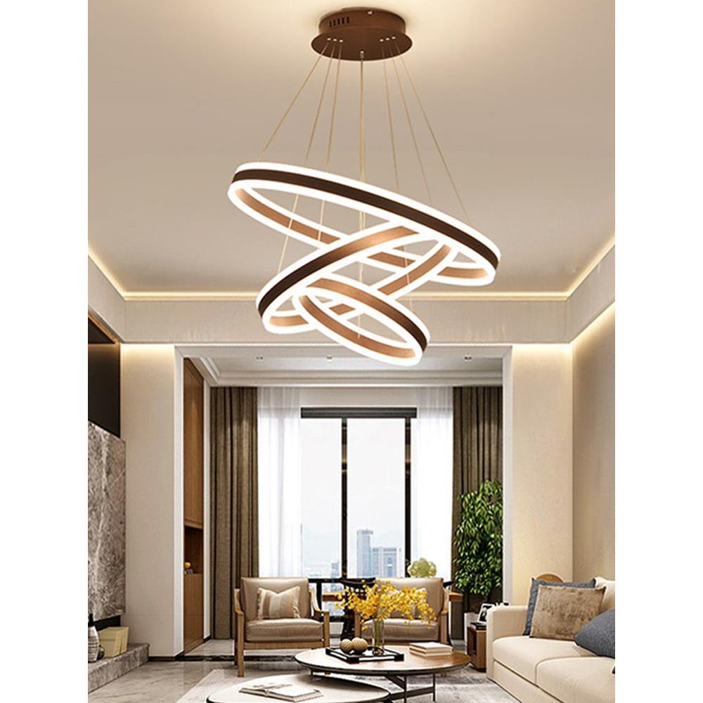 客厅吊灯简约现代轻奢餐厅灯极简书房卧室创意北欧大厅圆环形灯具