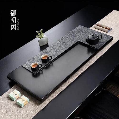 御初阁天然乌金石茶盘2025新款家用轻奢现代整块石头高端茶台简约