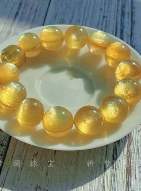 天然猫眼黄金锂云母水晶手链高品