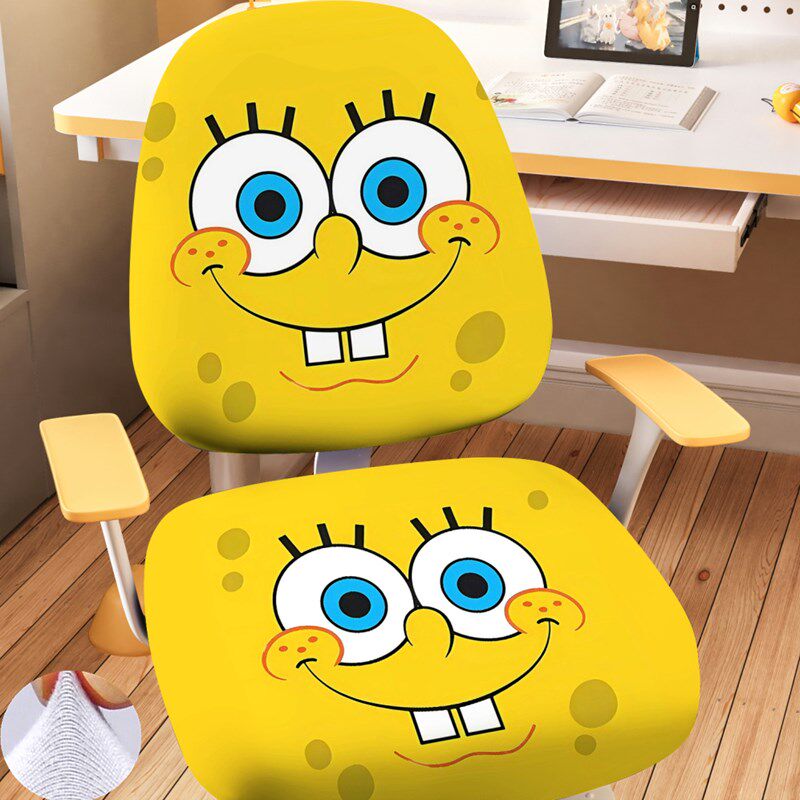 2024儿童学习椅子套罩保护卡通用坐垫学生写字电脑办公板凳旋转座