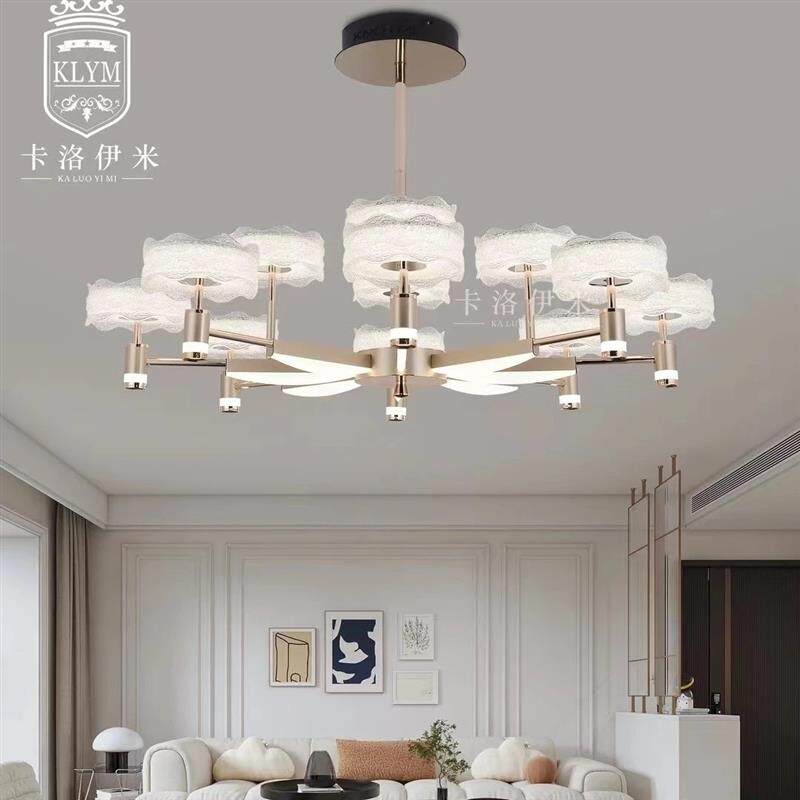 卡洛伊米现代中式树脂枝型LED客厅吊灯20m-30m多色可调温馨