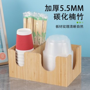 精选一次性碗筷子筒收纳盒商用烧烤夜宵纸巾杯子碗筷勺叉外卖打包