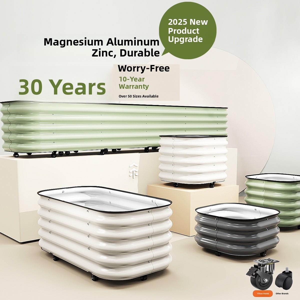 蔬菜种植专用箱，阳台矩形铝合金花箱，金属种植箱1.0m菜园室外庭