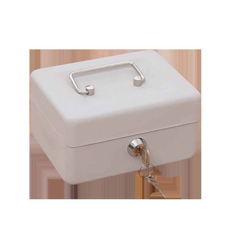 密码收银箱手提钱箱钱盒铁质收纳盒桌面收纳盒发票盒带锁零钱盒大