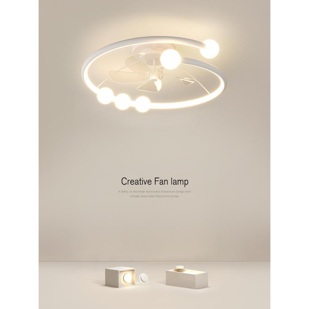 2025新款风扇灯现代简约客厅灯全光谱护眼卧室智能摇头餐厅电扇灯