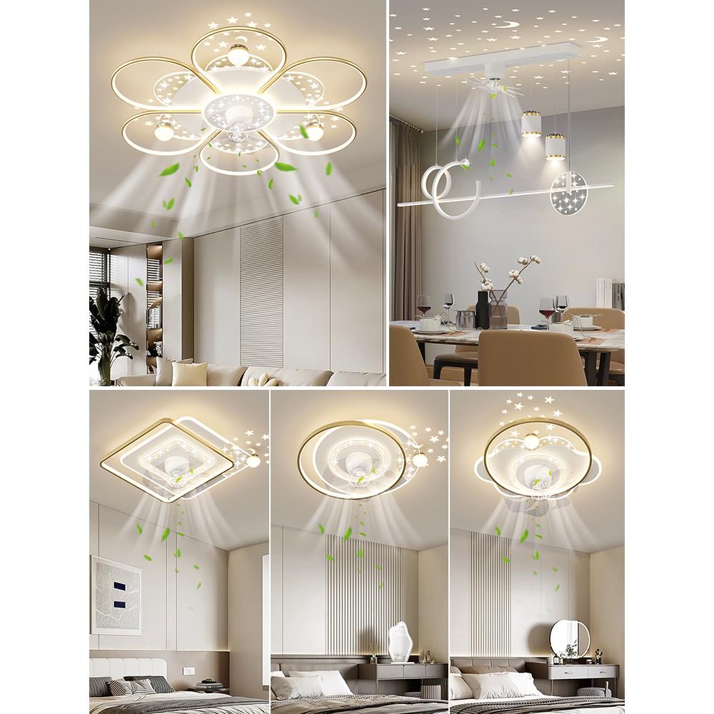 风扇灯2025新款客厅护眼全光谱灯具现代简约家用餐厅卧室中山灯具