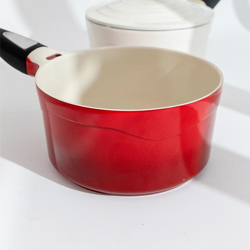 精选巧厨 出欧美高端尾货 18CM陶瓷小奶锅不粘锅 燃气电磁炉通用