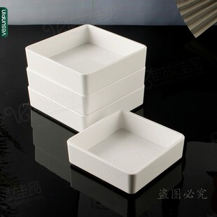 精选美日嘉宝密胺直边火锅盘子仿瓷菜盆长方形自助餐选菜盘塑料卤