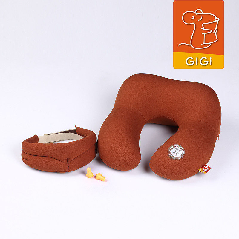 GiGi记忆棉汽车头枕护颈枕头u型枕自驾游旅行枕眼罩耳塞防噪套装
