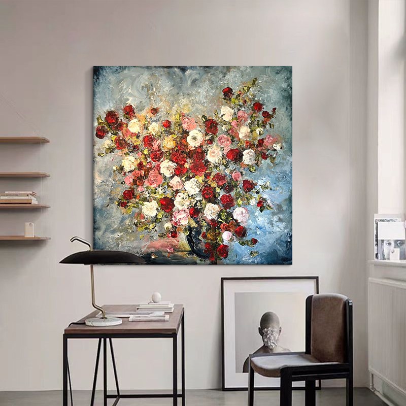 Est Art 新中式玄关沙发挂画《花好月圆》客厅过道餐厅挂画主卧