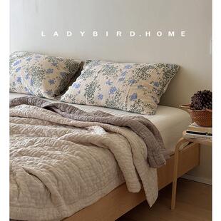 纱布透气空调盖被 大朵棉棉纱床盖盖毯子 ladybird home肌理感夏季