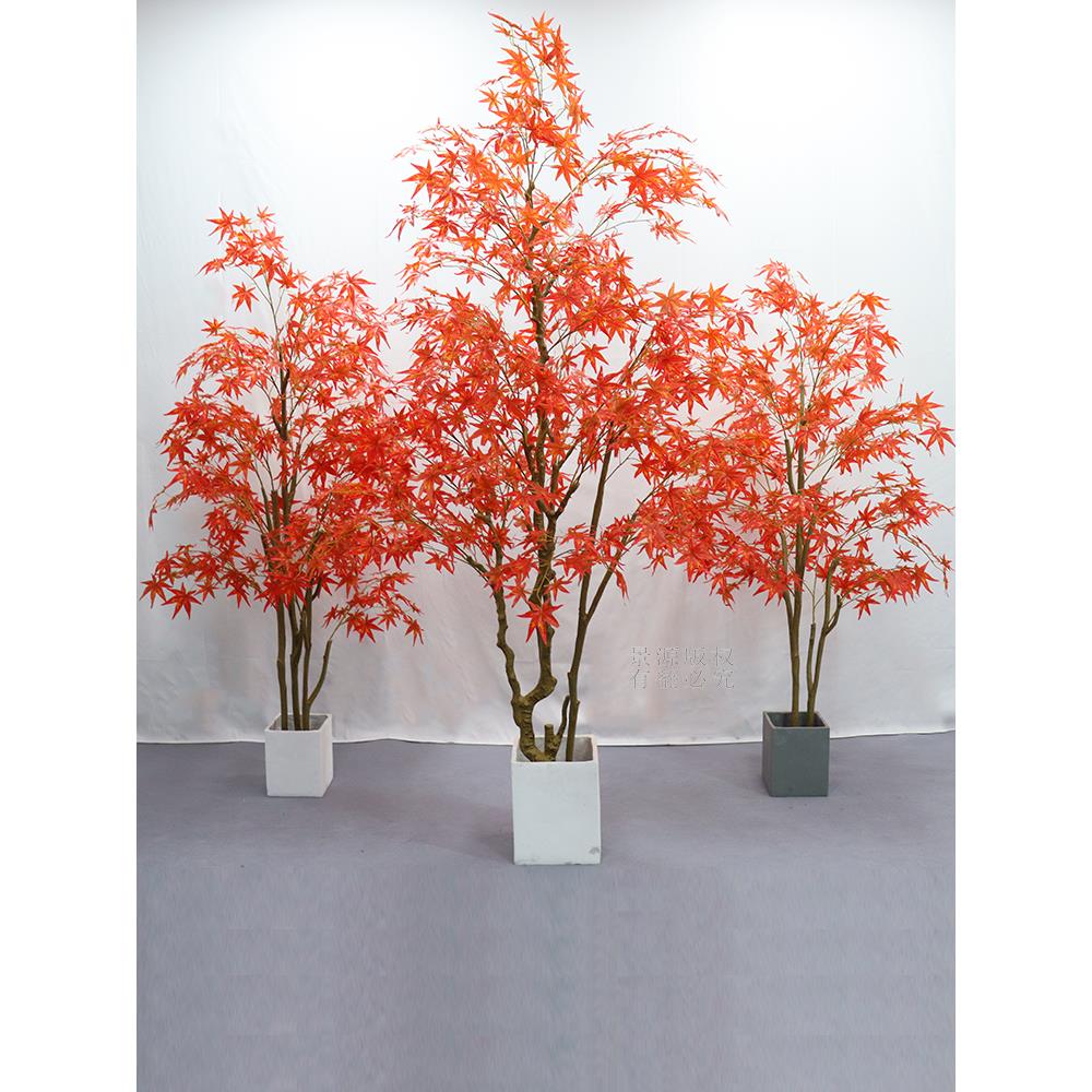 仿真红枫树大型落地盆栽酒店商场橱窗柜仿生绿植室内外造景装饰树